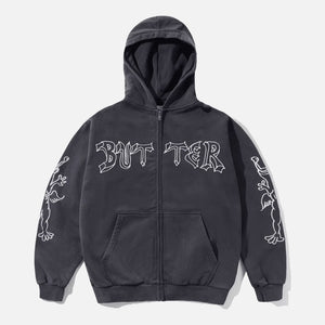 BUTTER GOODS Thirteen Zip-Thru Hood - Washed Navy
