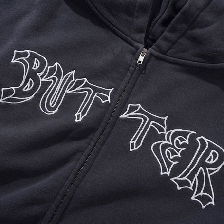 BUTTER GOODS Thirteen Zip-Thru Hood - Washed Navy