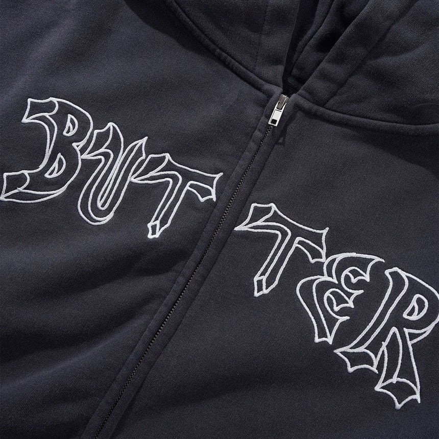 BUTTER GOODS Thirteen Zip-Thru Hood - Washed Navy