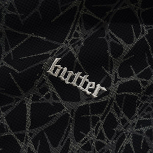 BUTTER GOODS Thorn Camo Waffle Zip Thru Hood - Black