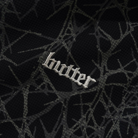 BUTTER GOODS Thorn Camo Waffle Zip Thru Hood - Black
