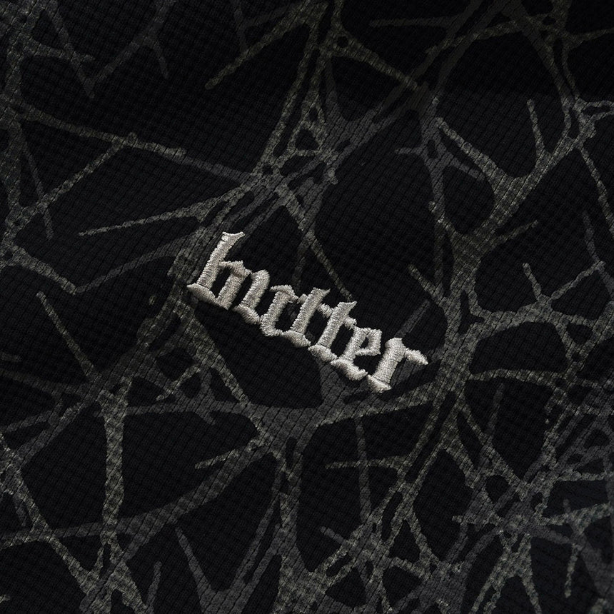 BUTTER GOODS Thorn Camo Waffle Zip Thru Hood - Black