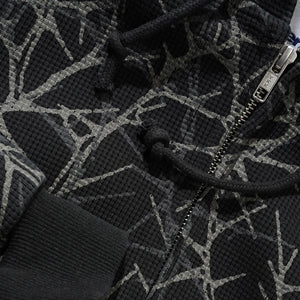 BUTTER GOODS Thorn Camo Waffle Zip Thru Hood - Black