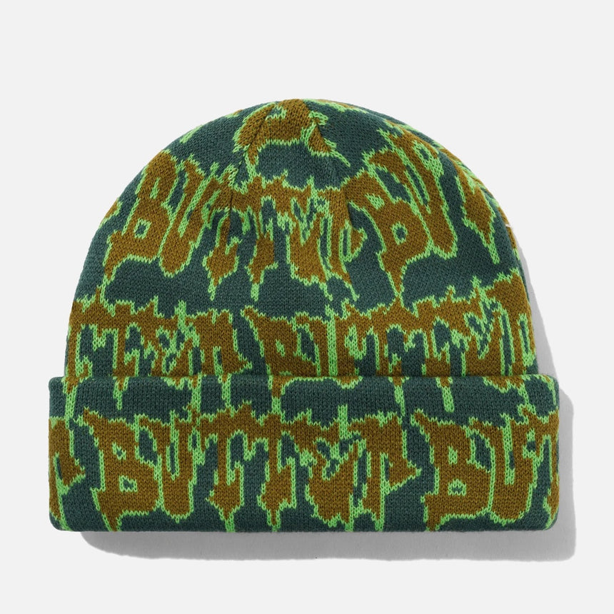 BUTTER GOODS Throw Beanie - Forest/Lime