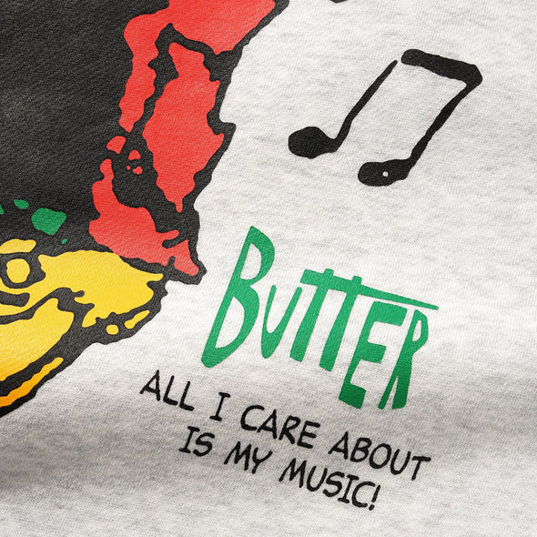 BUTTER GOODS X PEANUTS Music Crewneck - Ash