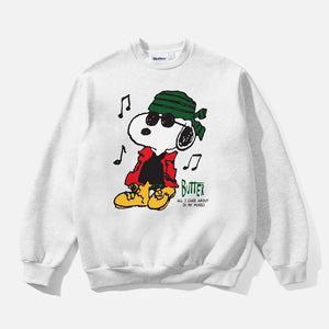 BUTTER GOODS X PEANUTS Music Crewneck - Ash
