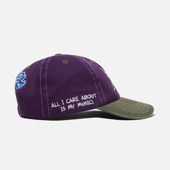 BUTTER GOODS X PEANUTS Music Snapback Cap - Washed Purple/Fern