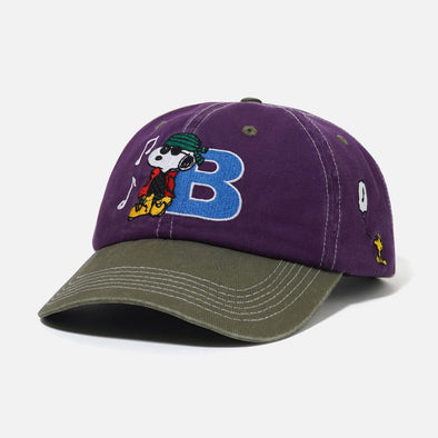 BUTTER GOODS X PEANUTS Music Snapback Cap - Washed Purple/Fern