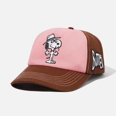 BUTTER GOODS X PEANUTS Spike 5 Panel Cap - Brown/Light Pink