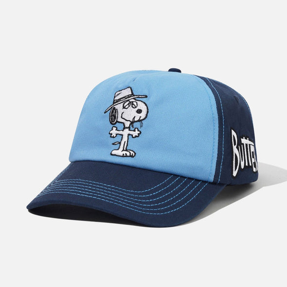 BUTTER GOODS X PEANUTS Spike 5 Panel Cap - Navy/Light Blue