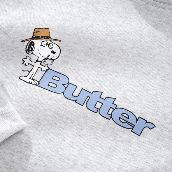 BUTTER GOODS X PEANUTS Spike Logo Pullover Hood - Ash