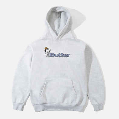 BUTTER GOODS X PEANUTS Spike Logo Pullover Hood - Ash