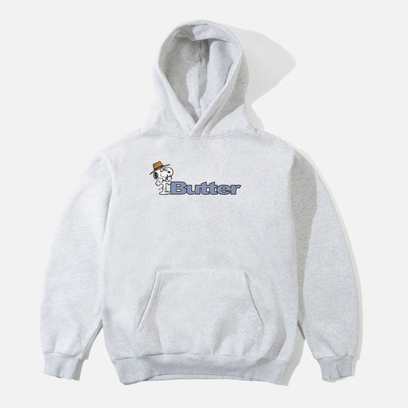 BUTTER GOODS X PEANUTS Spike Logo Pullover Hood - Ash