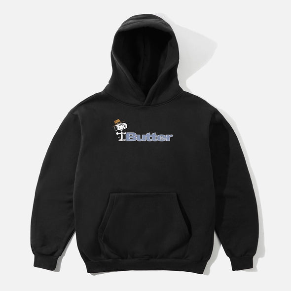 BUTTER GOODS X PEANUTS Spike Logo Pullover Hood - Black