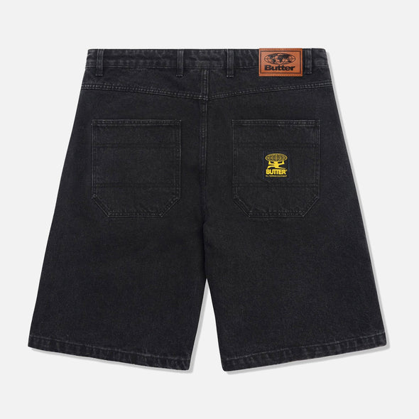 BUTTER Patch Pocket Denim Shorts - Faded Black