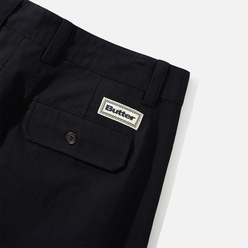BUTTER GOODS Pleated Trousers - Black