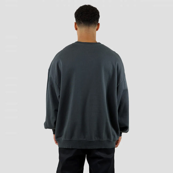 DICKIES Classic Label Heavyweight Oversized Box Fit Crew - Washed Graphite