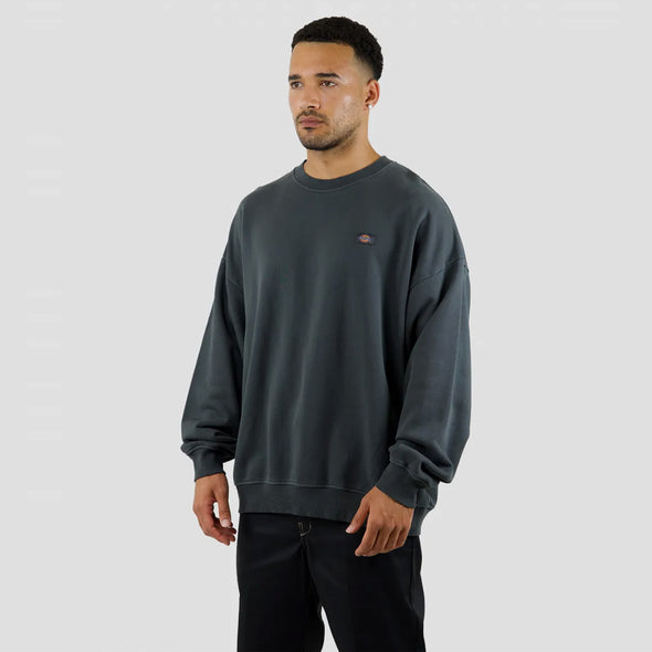 DICKIES Classic Label Heavyweight Oversized Box Fit Crew - Washed Graphite