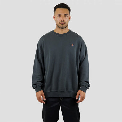 DICKIES Classic Label Heavyweight Oversized Box Fit Crew - Washed Graphite