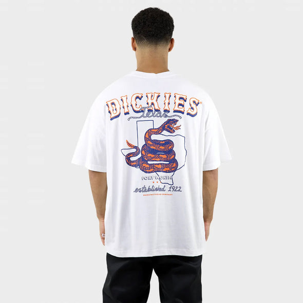 DICKIES Texas Snakes 330 Oversized Box Fit Tee - White