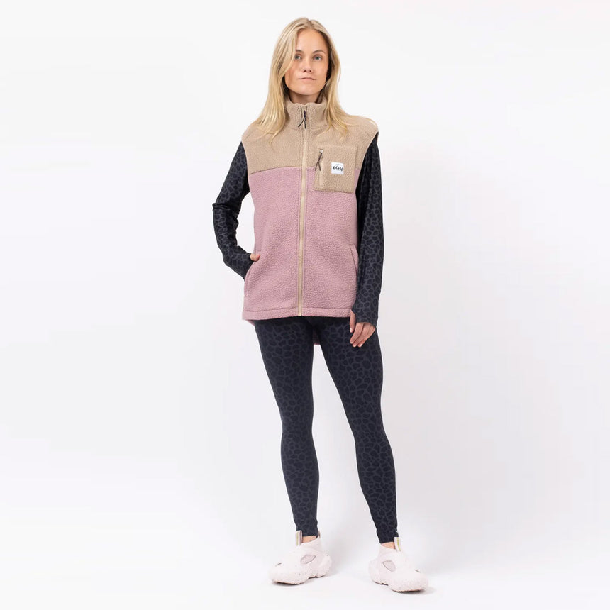 EIVY Women's Lumberjackie Sherpa Vest - Sand/Faded Woodrose