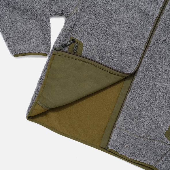 HOWL Textured Zip Up Fleece - Grey