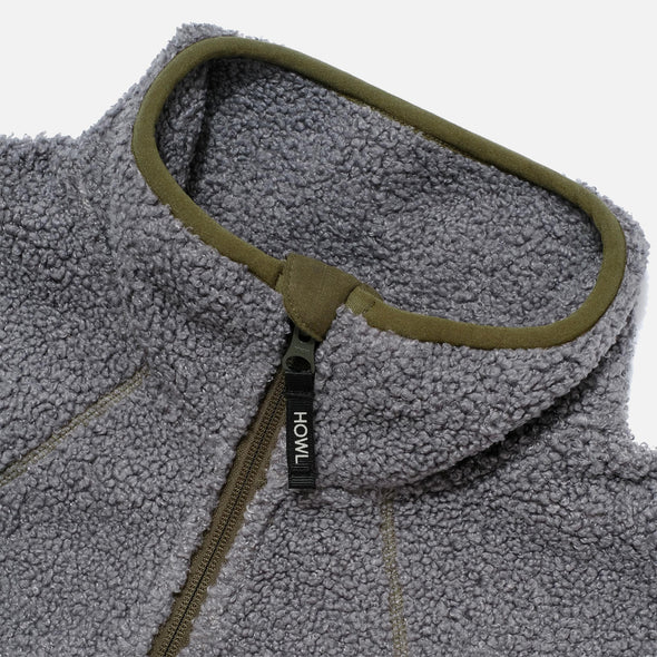HOWL Textured Zip Up Fleece - Grey