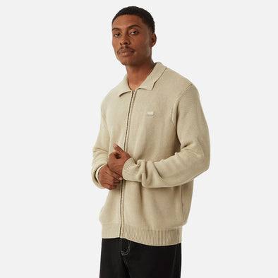 HUF Anton Zip Overdyed Sweater - Putty