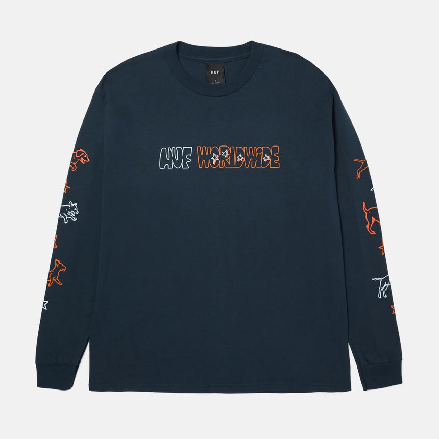 HUF Fetch Long Sleeve Tee - Navy