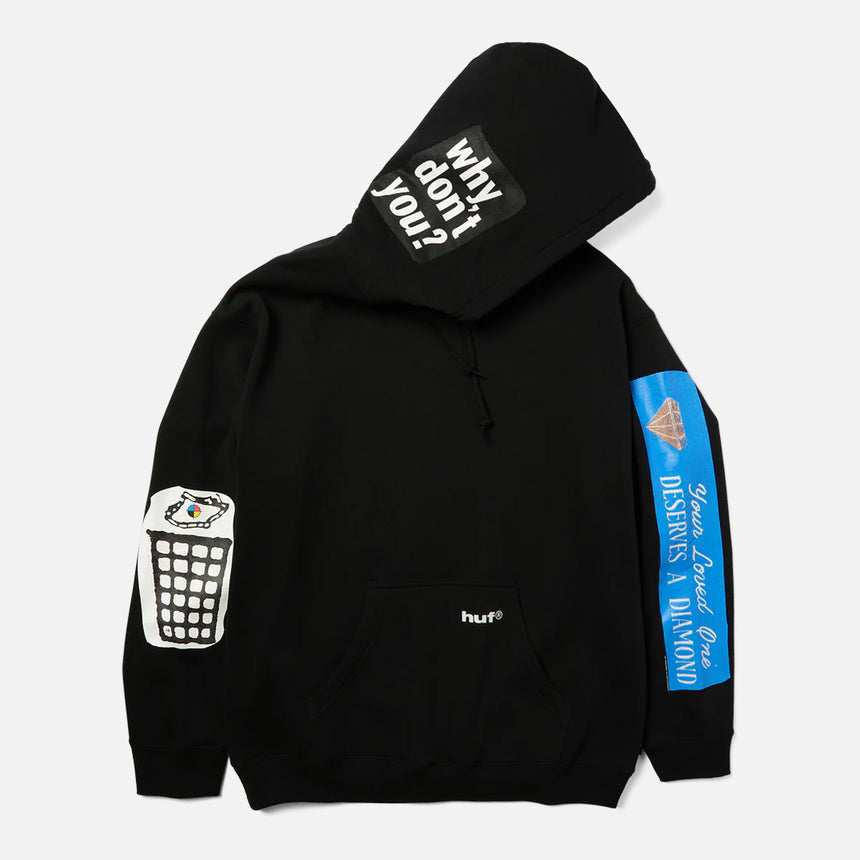 HUF Gimme The Loot Pullover Hood - Black