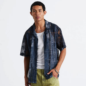 HUF Global Currency Short Sleeve Lace Shirt - Black