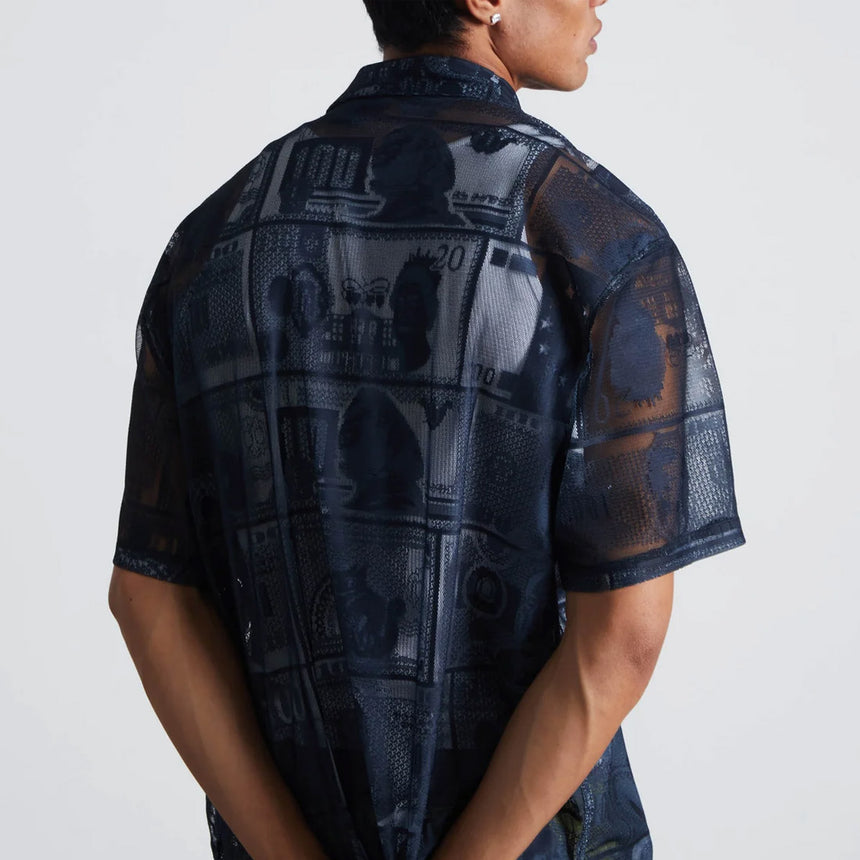HUF Global Currency Short Sleeve Lace Shirt - Black