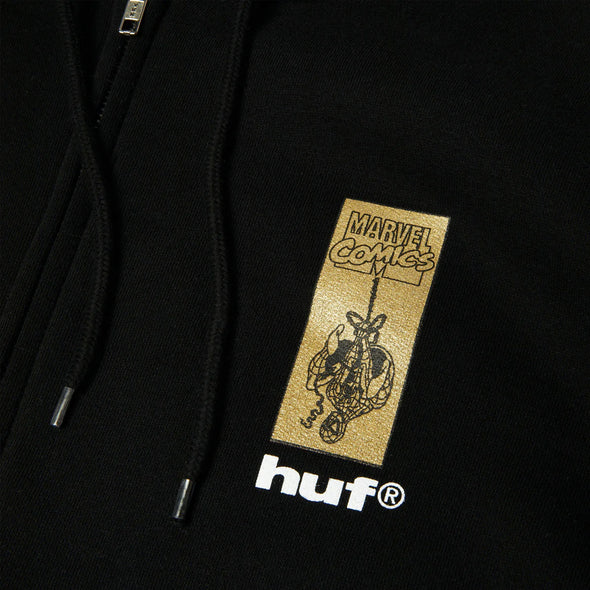 HUF X MARVEL Spider-Man Arachknight Full Zip Hood - Black