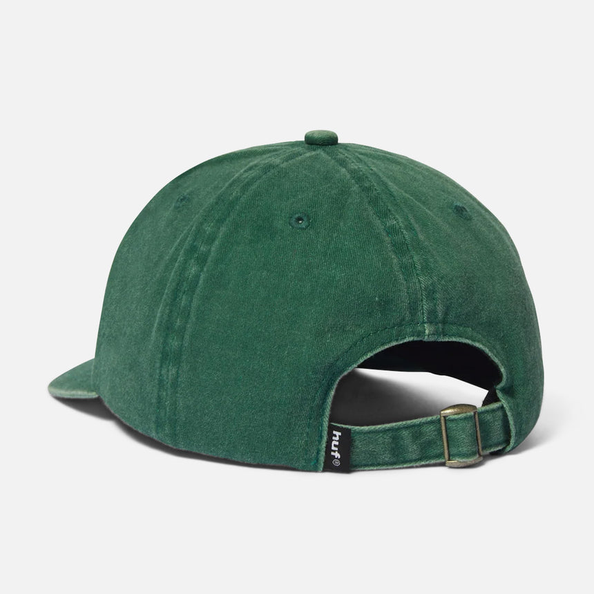 HUF Sol Denim 6 Panel Curved Visor Wash Hat - Forest Green