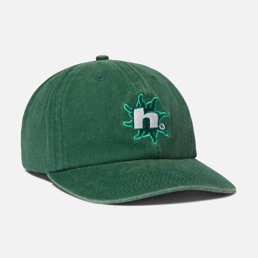 HUF Sol Denim 6 Panel Curved Visor Wash Hat - Forest Green