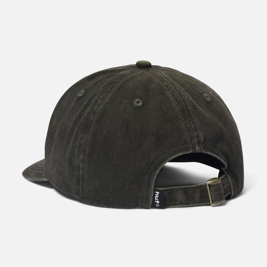 HUF Sol Denim 6 Panel Curved Visor Washed Hat - Washed Black