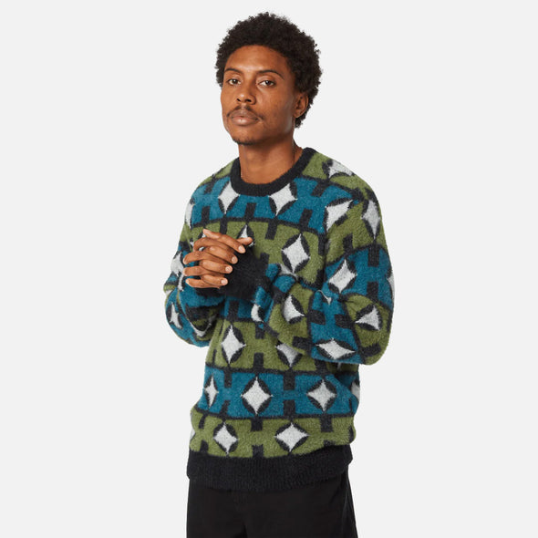 HUF Space Age Crewneck Sweater - Pine