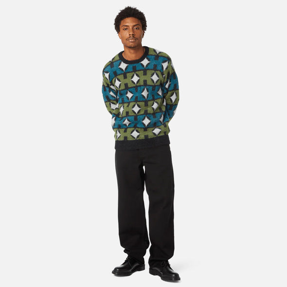 HUF Space Age Crewneck Sweater - Pine
