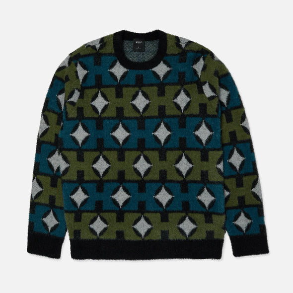 HUF Space Age Crewneck Sweater - Pine