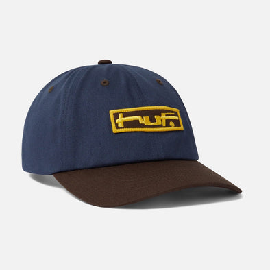 HUF Stretch Logo 6 Panel Cap - Navy