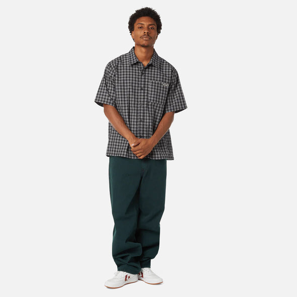 HUF Stretch Micro Plaid Shirt - Black