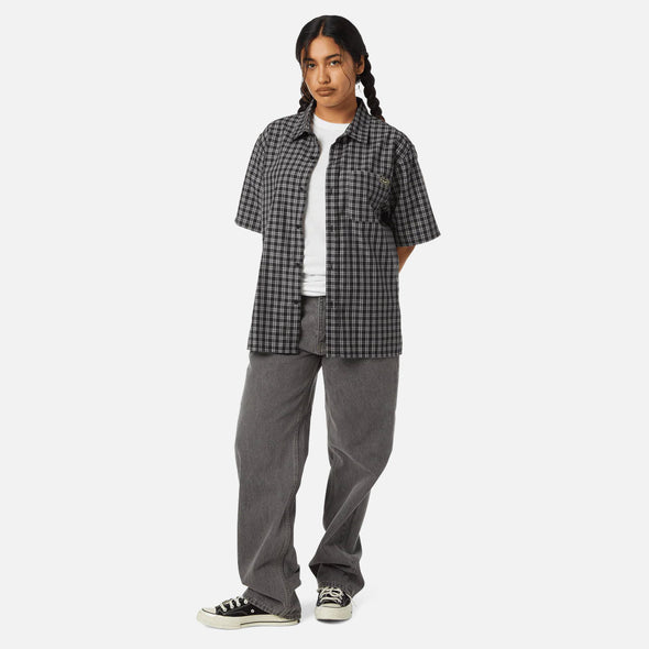HUF Stretch Micro Plaid Shirt - Black