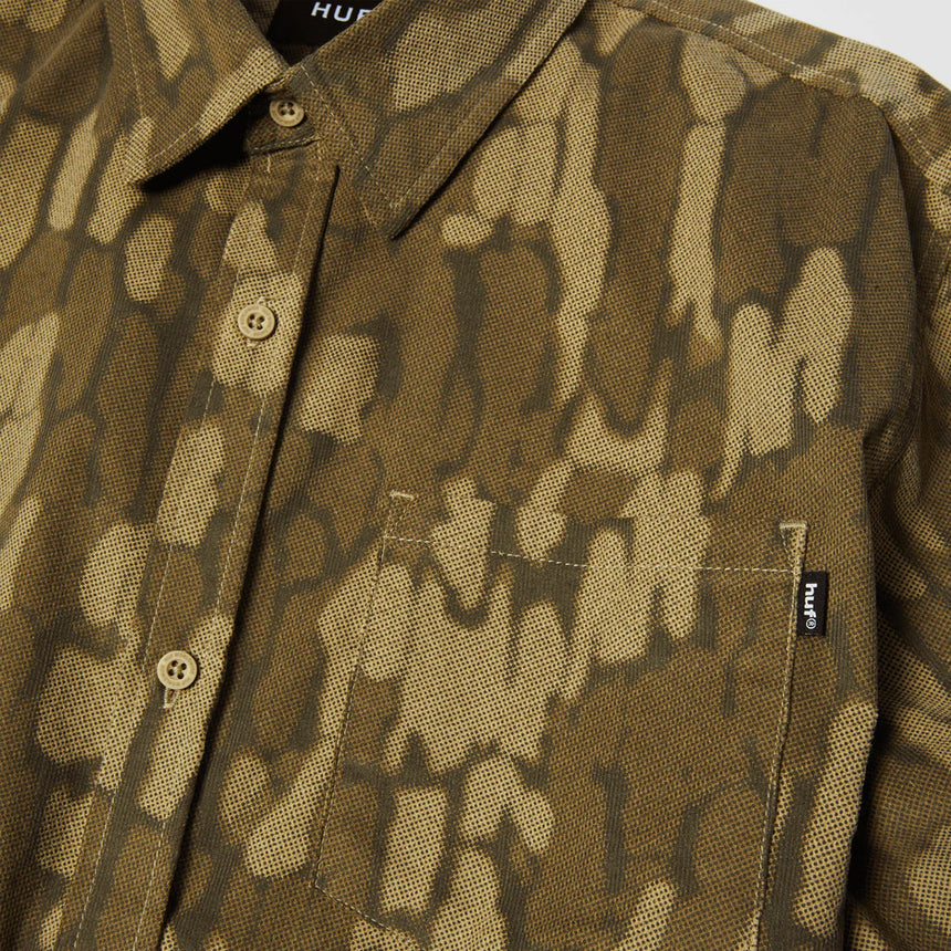 HUF Warped Camo Corduroy Shirt - Muted Camo