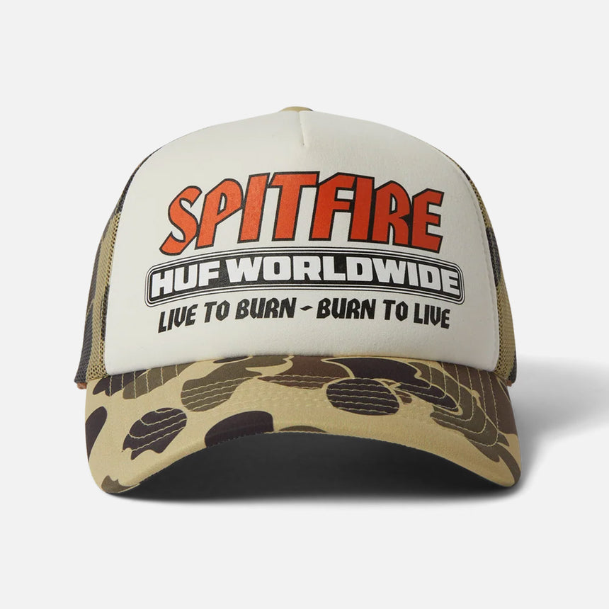 HUF X Spitfire Burn Forever Trucker Cap - Camo