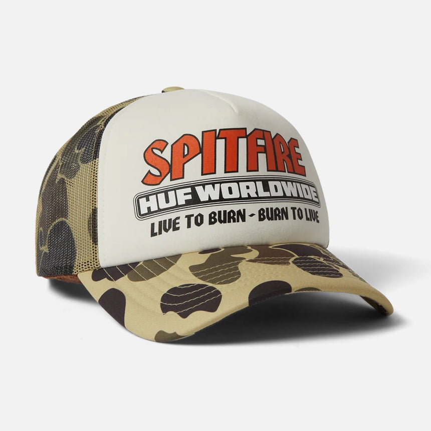 HUF X Spitfire Burn Forever Trucker Cap - Camo