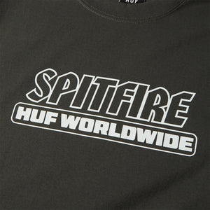 HUF X Spitfire Burn Heavyweight Tee - Washed Black