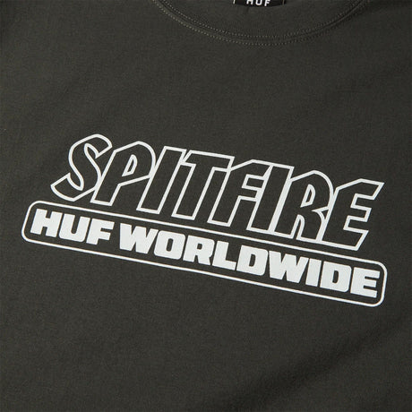HUF X Spitfire Burn Heavyweight Tee - Washed Black