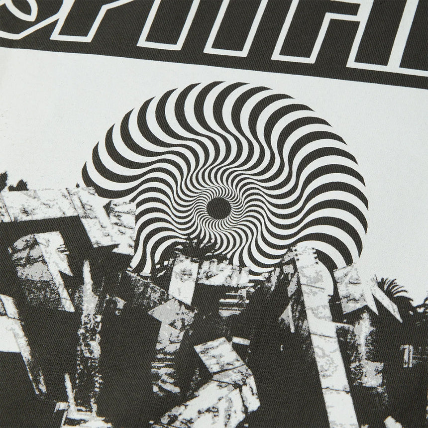 HUF X Spitfire Burn Heavyweight Tee - Washed Black