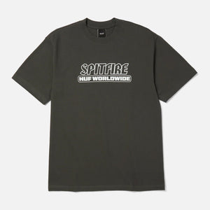 HUF X Spitfire Burn Heavyweight Tee - Washed Black