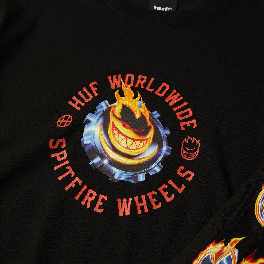 HUF X Spitfire Chrome Head Long Sleeve Tee - Black